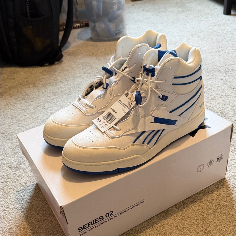 Reebok White and Blue High-Tops